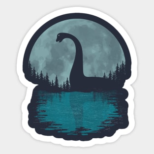 Loch Ness Monster - Nessie With Moon Sticker